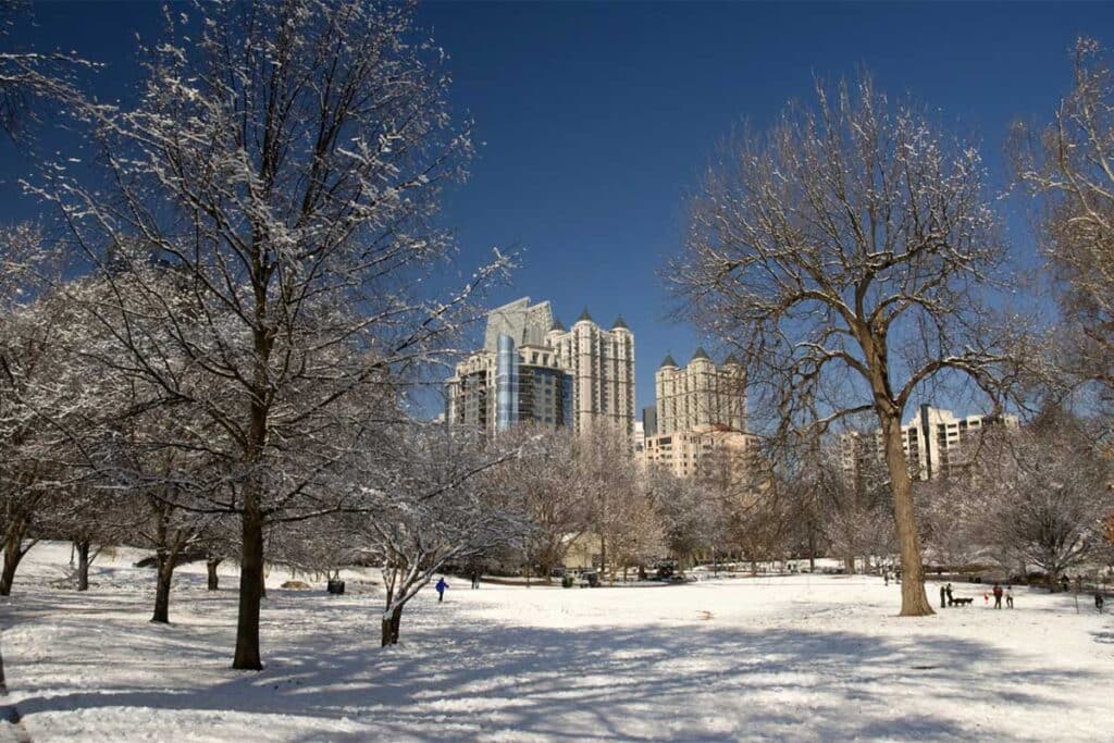 Snow in Atlanta, Georgia