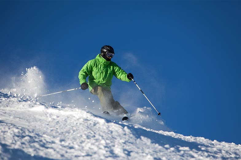 Snow Skiing Downhill