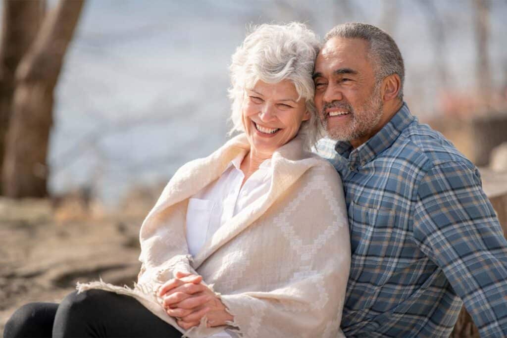 Senior Couple Outside Together at Retirement Community