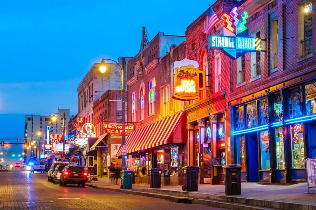 Beale Street Music District in Memphis, Tennessee